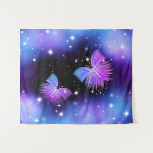 Space Fantasy Butterflies Cosmic Wandkleed (Voorkant (horizontaal))