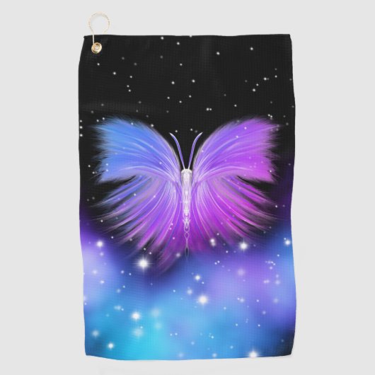 Space Fantasy Butterfly Cosmic Golfhanddoek (Voorkant)