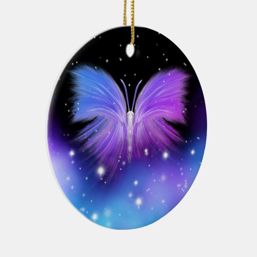 Space Fantasy Butterfly Cosmic Keramisch Ornament (Rechts)
