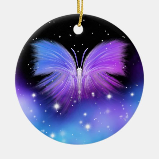 Space Fantasy Butterfly Cosmic Keramisch Ornament (Voorkant)