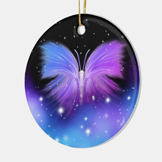 Space Fantasy Butterfly Cosmic Keramisch Ornament (Links)