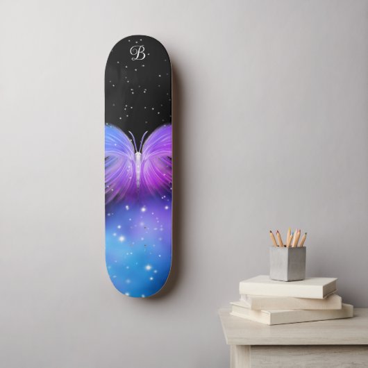Space Fantasy Butterfly Cosmic Persoonlijk Skateboard (Muurkunst)