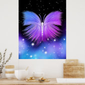 Space Fantasy Butterfly Cosmic Poster (Keuken)