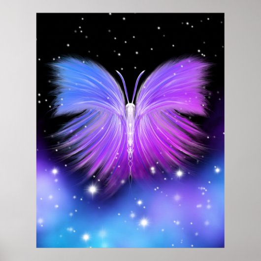 Space Fantasy Butterfly Cosmic Poster (Voorkant)