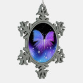 Space Fantasy Butterfly Cosmic Tin Sneeuwvlok Ornament (Links)