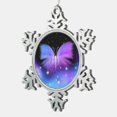 Space Fantasy Butterfly Cosmic Tin Sneeuwvlok Ornament (Rechts)
