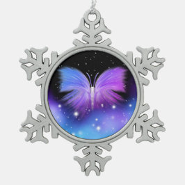 Space Fantasy Butterfly Cosmic Tin Sneeuwvlok Ornament