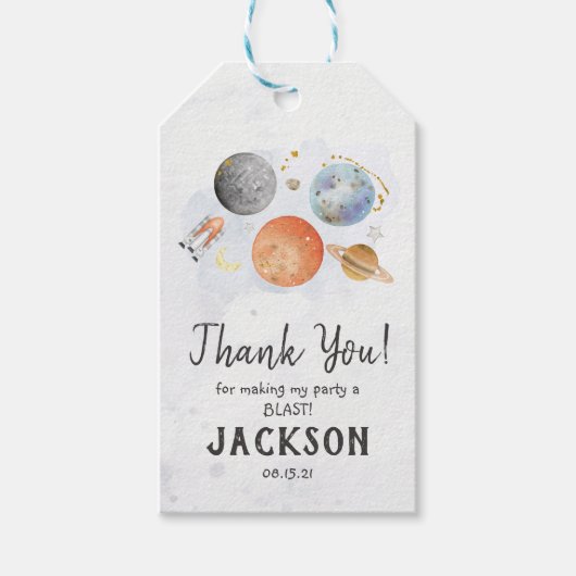 Space Favor Tag Cadeaulabel (Voorkant)