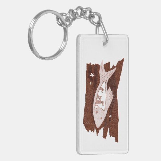 Space Ferretten Acrylische Sleutelhanger (Voorkant Links)