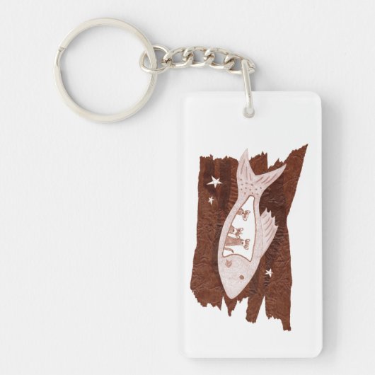 Space Ferretten Acrylische Sleutelhanger (Voorkant)