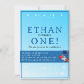 Space First Birthday Invitation – Astronaut Party Kaart (Voorkant)