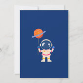 Space First Birthday Invitation – One Year Old Boy Kaart (Achterkant)
