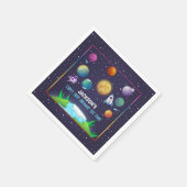 Space First Birthday Napkin - Eerste reis Servet (Hoek)