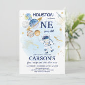 Space First Outer Space First Birthday Kaart (Staand voorkant)