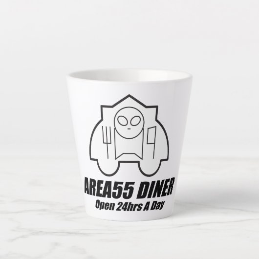 Space Foods AREA55 DINER Latte Mok (Voorkant)