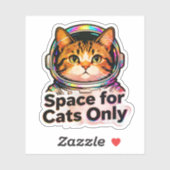 Space for Cats Only – Astronaut Cat Mom Holographi Sticker (Vel)