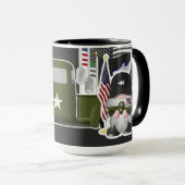 Space Force Gnome met militaire vrachtwagen Mok (Voorkant rechts)