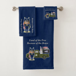 Space Force Notenkraker met kleine militaire vrach Bad Handdoek