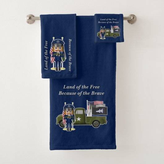 Space Force Notenkraker met kleine militaire vrach Bad Handdoek (Insitu)