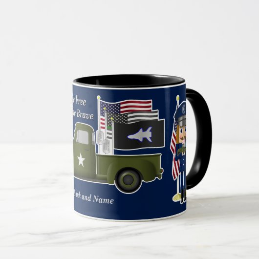 Space Force Notenkraker met kleine militaire vrach Mok (Voorkant rechts)