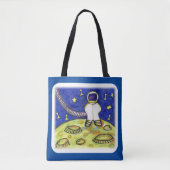 Space Fun Astronaut Bordspel Stuk Tote Bag (Voorkant)