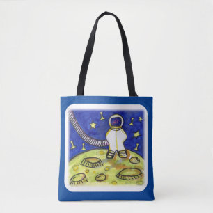 Space Fun Astronaut Bordspel Stuk Tote Bag