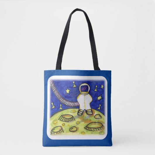 Space Fun Astronaut Bordspel Stuk Tote Bag (Voorkant)