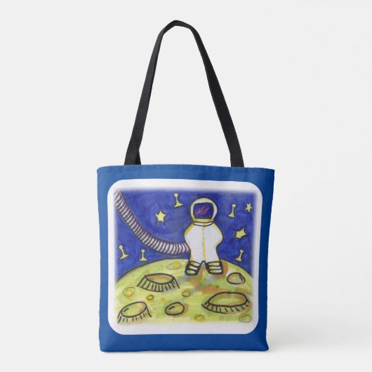 Space Fun Astronaut Bordspel Stuk Tote Bag (Achterkant)