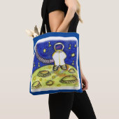 Space Fun Astronaut Bordspel Stuk Tote Bag (Dichtbij)