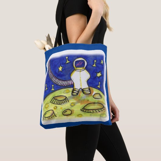 Space Fun Astronaut Bordspel Stuk Tote Bag (Dichtbij)