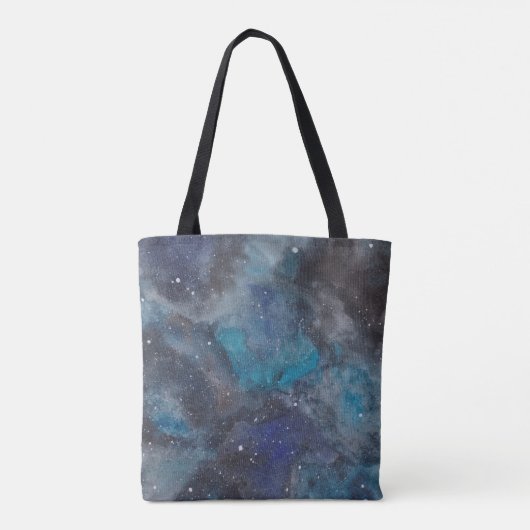 Space Galaxy Aangepaste naam Stars Canvas tas (Achterkant)