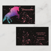 Space Galaxy Abstract Unicorn Splash Visitekaartje (Voorkant / Achterkant)