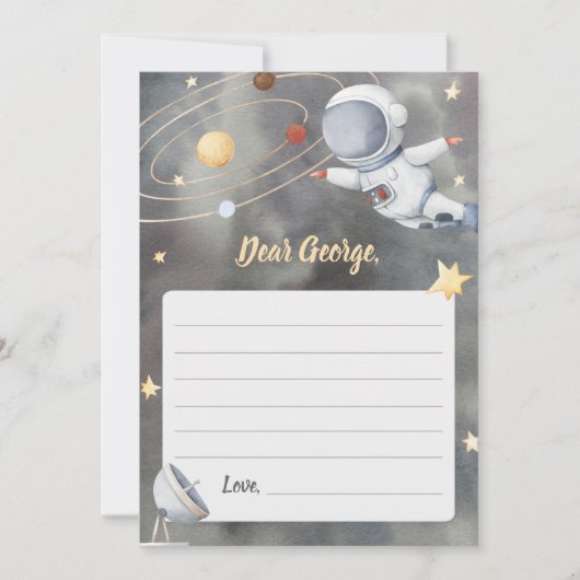 Space Galaxy Astronaut Time Capsule Sign Kaart (Voorkant)