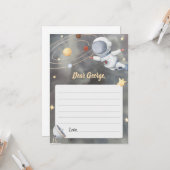 Space Galaxy Astronaut Time Capsule Sign Kaart (Voorkant / Achterkant in situ)