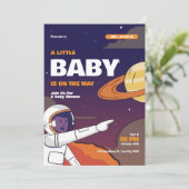 Space Galaxy Baby shower Invitation Kaart (Staand voorkant)