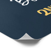 Space Galaxy Birthday Party Navy Gold Welkom Poster (Hoek)