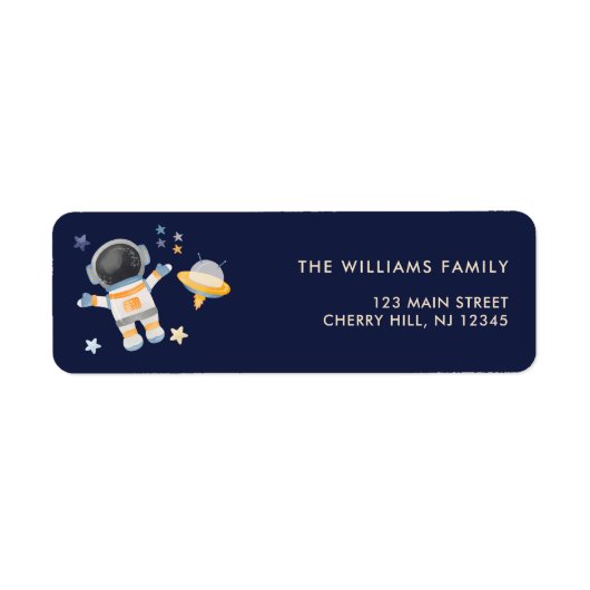 Space Galaxy Birthday Return Address Label (Voorkant)