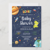 Space Galaxy Dinosaur Baby Astronount BOY Kaart (Voorkant)