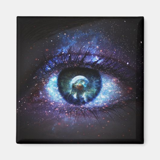 Space Galaxy Earth Oogmagneet Magneet (Voorkant)