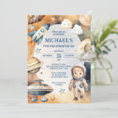 Space Galaxy Eerste reis rond de zon Verjaardag Kaart (Staand voorkant)