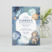 Space Galaxy Eerste reis rond de zon Verjaardag Kaart (Staand voorkant)