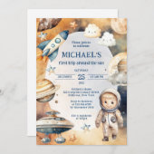 Space Galaxy Eerste reis rond de zon Verjaardag Kaart (Voorkant / Achterkant)