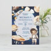 Space Galaxy Eerste reis rond de zon Verjaardag Kaart (Staand voorkant)