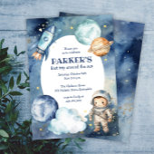 Space Galaxy Eerste reis rond de zon Verjaardag Kaart