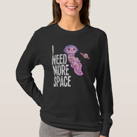 Space Galaxy Flying Axolotl Spacesuit Salamander S T-shirt (Voorkant)