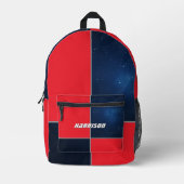 Space Galaxy Geometrische Rode Marine Blauw Gepers Bedrukte Rugzak (Voorkant)