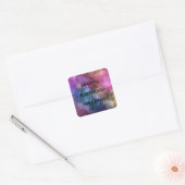 Space Galaxy Happy Birthday Vierkante Sticker (Envelop)