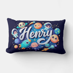 Space Galaxy Henry gepersonaliseerd Sierkussen Kussen