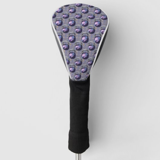Space Galaxy Kettlebell Golfheadcover (Voorkant)