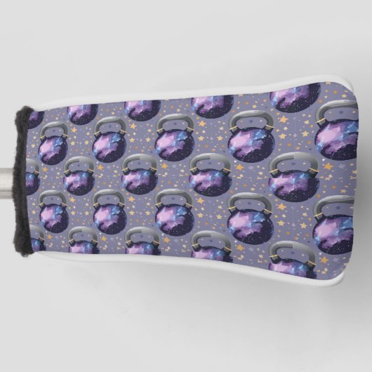 Space Galaxy Kettlebell Golfheadcover (Voorkant)